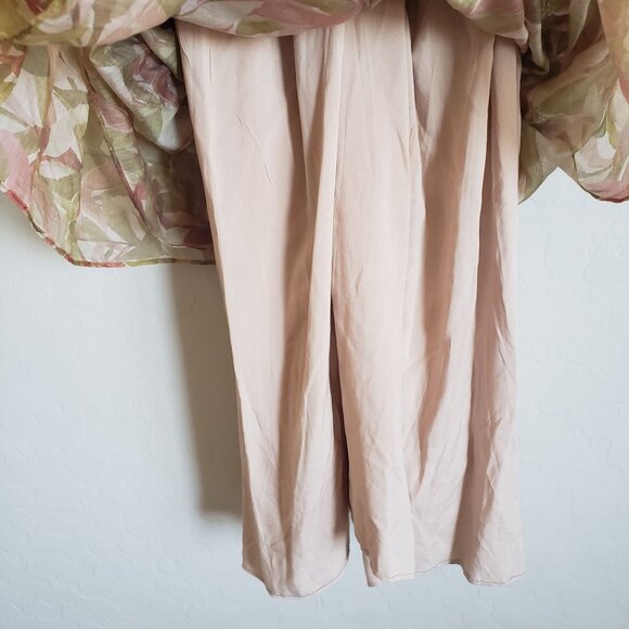 Storia Tiered Ruffled Midi Dress Warm Leaves Print Womens Large Fall Wedding NEW - Picture 11 of 12